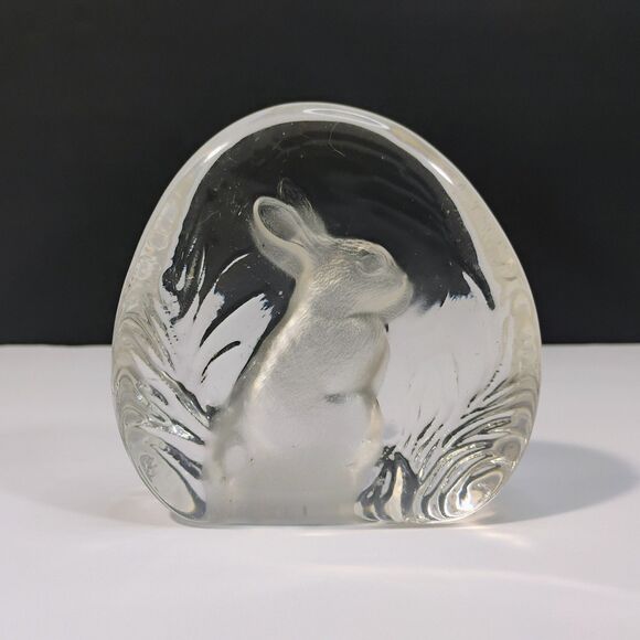 Vintage Lead Crystal Zajecar Sitting Bunny Rabbit Paperweight Figurine Art Glass - Picture 8 of 8